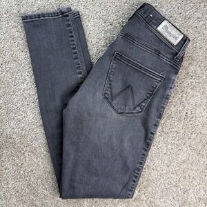 Wrangler Skinny Jeans Womens 24x28 Dark Wash Gray Slim Fit Stretch Denim